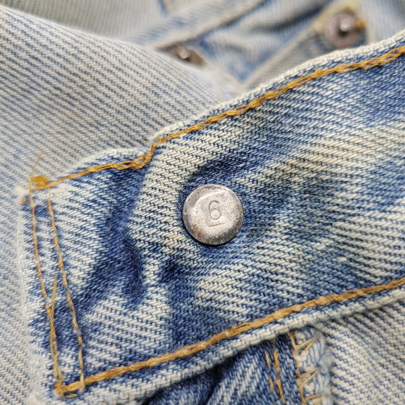 【現状渡し品】【メンズ】 Levi's リーバイス SMALL E 501 DENIM PANTS デニムパンツ ジーンズ 刻印6 USA製 不均等V ポケットダブルステッチ 収縮率8％ 157-260808-as-03-izu サイズ：28×34 カラー：ライトインディゴ 万代Net店