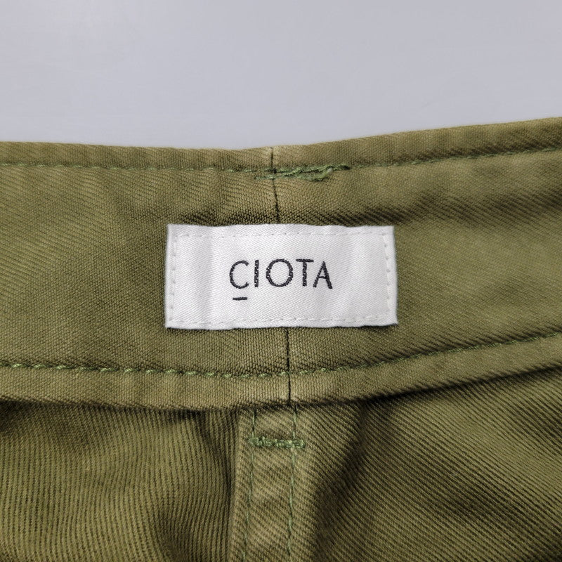 【中古品】【メンズ】 CIOTA シオタ SUVIN COTTON BACK-SATIN BAKER PANTS PTLM-103M スビンコットン バックサテン ベイカーパンツ 151-260808-as-04-izu サイズ：4 カラー：カーキ 万代Net店