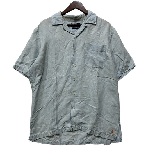 【中古品】【メンズ】 Polo by Ralph Lauren ポロバイラルフローレン CALDWELL ORANGE PONY OPENCOLLAR SHIRT オレンジポニー オープンカラーシャツ 半袖 146-260822-as-08-izu サイズ：M カラー：ライトブルー 万代Net店