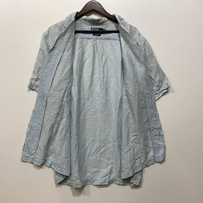 【中古品】【メンズ】 Polo by Ralph Lauren ポロバイラルフローレン CALDWELL ORANGE PONY OPENCOLLAR SHIRT オレンジポニー オープンカラーシャツ 半袖 146-260822-as-08-izu サイズ：M カラー：ライトブルー 万代Net店