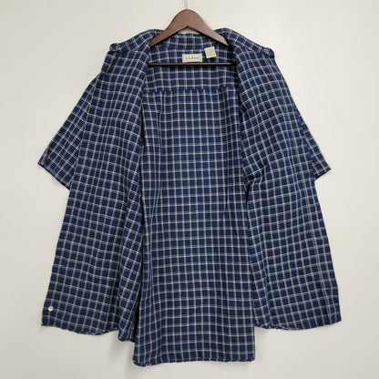 【中古品】【メンズ】 L.L.BEAN エルエルビーン 香港製 SS CHECK SHIRT ショートスリーブ チェック シャツ トップス 146-260815-kh-04-izu サイズ：L カラー：ブルー系 万代Net店