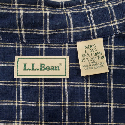 【中古品】【メンズ】 L.L.BEAN エルエルビーン 香港製 SS CHECK SHIRT ショートスリーブ チェック シャツ トップス 146-260815-kh-04-izu サイズ：L カラー：ブルー系 万代Net店