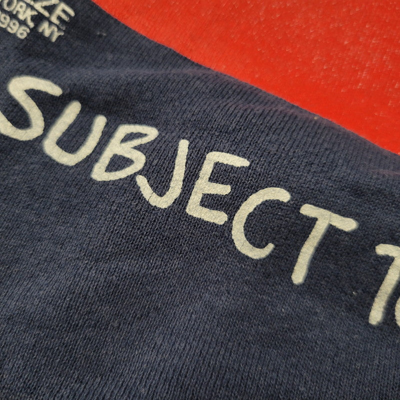 【中古品】【メンズ】 FRUIT OF THE LOOM フルーツオブザルーム USA製 FREEZE NEW YORK GRAPHIC SWEATSHIRT フリーズ ニューヨーク グラフィック スウェットシャツ トップス 146-260815-kh-06-izu サイズ：L カラー：ネイビー 万代Net店