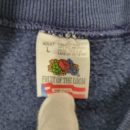 【中古品】【メンズ】 FRUIT OF THE LOOM フルーツオブザルーム USA製 FREEZE NEW YORK GRAPHIC SWEATSHIRT フリーズ ニューヨーク グラフィック スウェットシャツ トップス 146-260815-kh-06-izu サイズ：L カラー：ネイビー 万代Net店