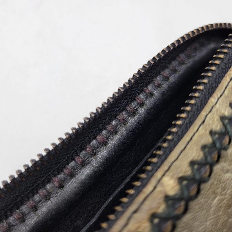 【中古品】【メンズ/レディース】 FUNNY ファニー STALLION ROUND ZIP WALLET スタリオン ラウンドジップウォレット 長財布 200-260808-as-06-izu カラー：ベージュ系 万代Net店