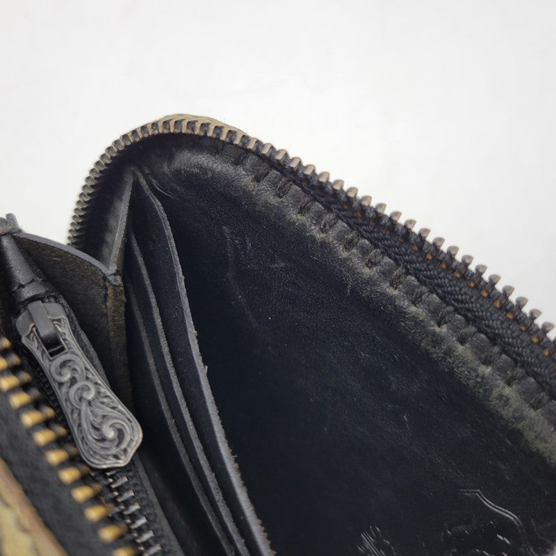 【中古品】【メンズ/レディース】 FUNNY ファニー STALLION ROUND ZIP WALLET スタリオン ラウンドジップウォレット 長財布 200-260808-as-06-izu カラー：ベージュ系 万代Net店