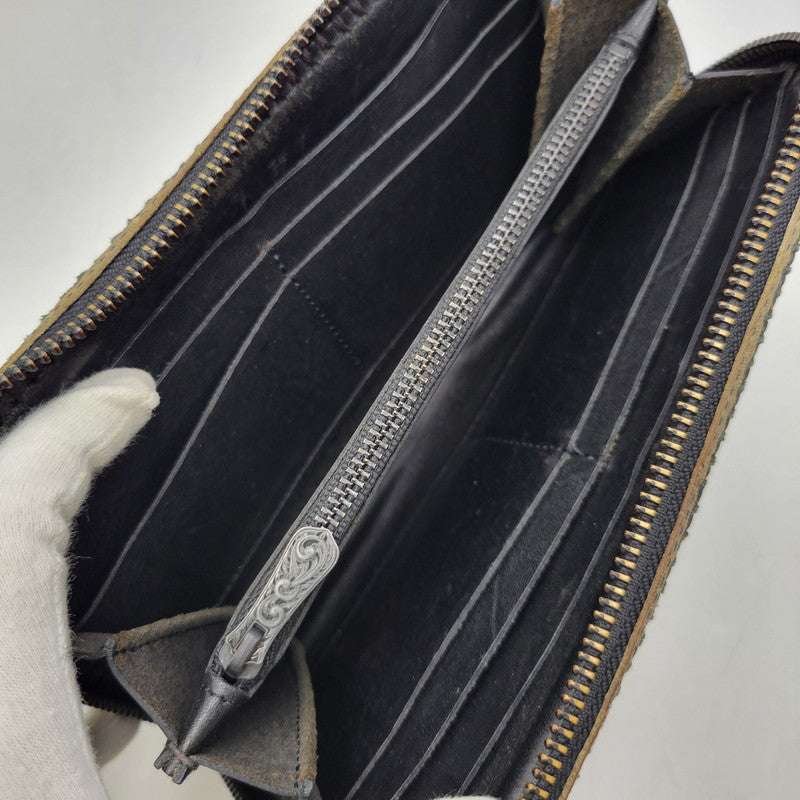 【中古品】【メンズ/レディース】 FUNNY ファニー STALLION ROUND ZIP WALLET スタリオン ラウンドジップウォレット 長財布 200-260808-as-06-izu カラー：ベージュ系 万代Net店