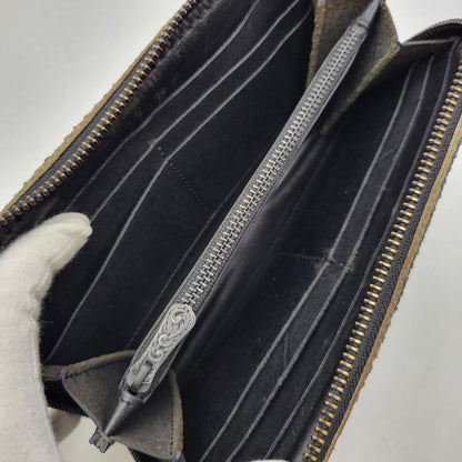 【中古品】【メンズ/レディース】 FUNNY ファニー STALLION ROUND ZIP WALLET スタリオン ラウンドジップウォレット 長財布 200-260808-as-06-izu カラー：ベージュ系 万代Net店