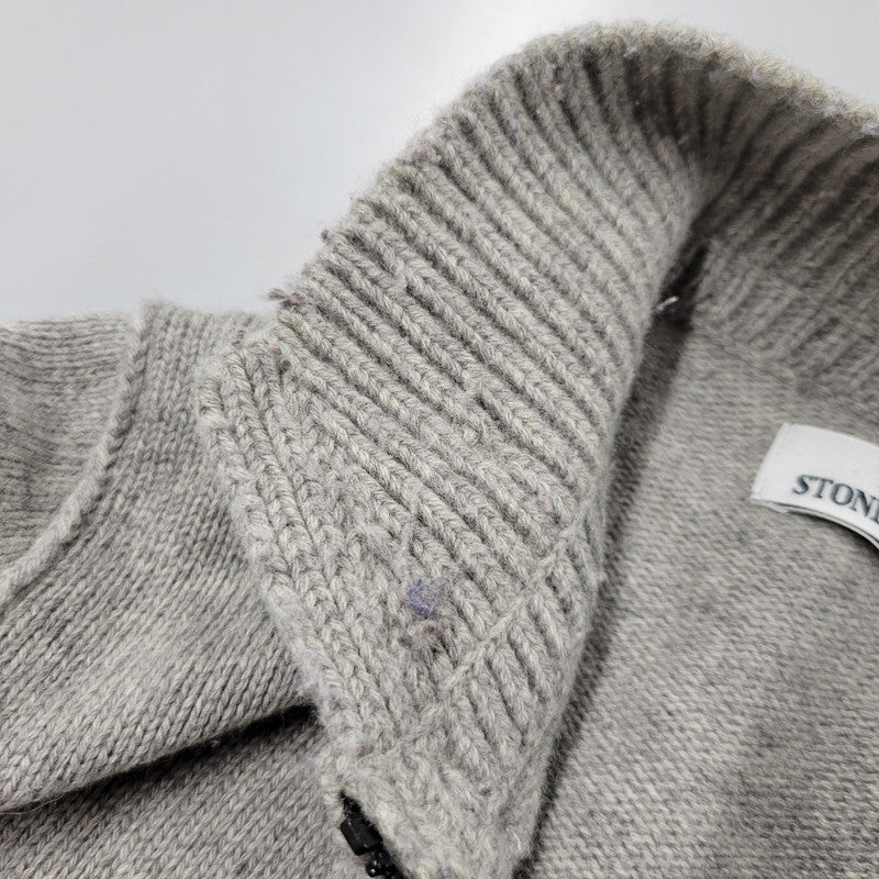 【中古品】【メンズ】 STONE ISLAND ストーンアイランド STANDCOLLAR CARDIGAN 611550LA3 スタンドカラーカーディガン 141-260808-as-01-izu サイズ：M カラー：グレー 万代Net店