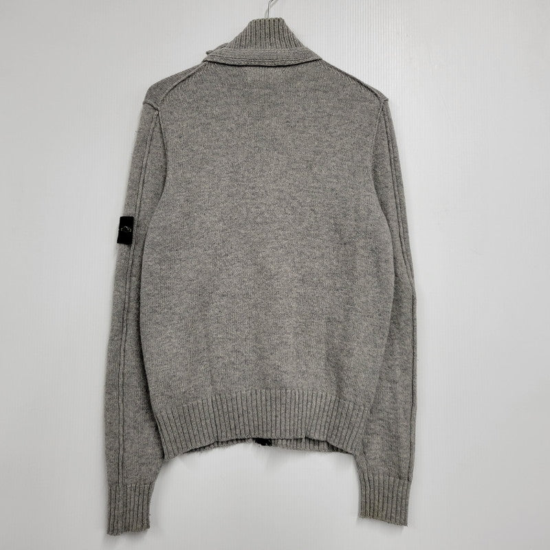 【中古品】【メンズ】 STONE ISLAND ストーンアイランド STANDCOLLAR CARDIGAN 611550LA3 スタンドカラーカーディガン 141-260808-as-01-izu サイズ：M カラー：グレー 万代Net店