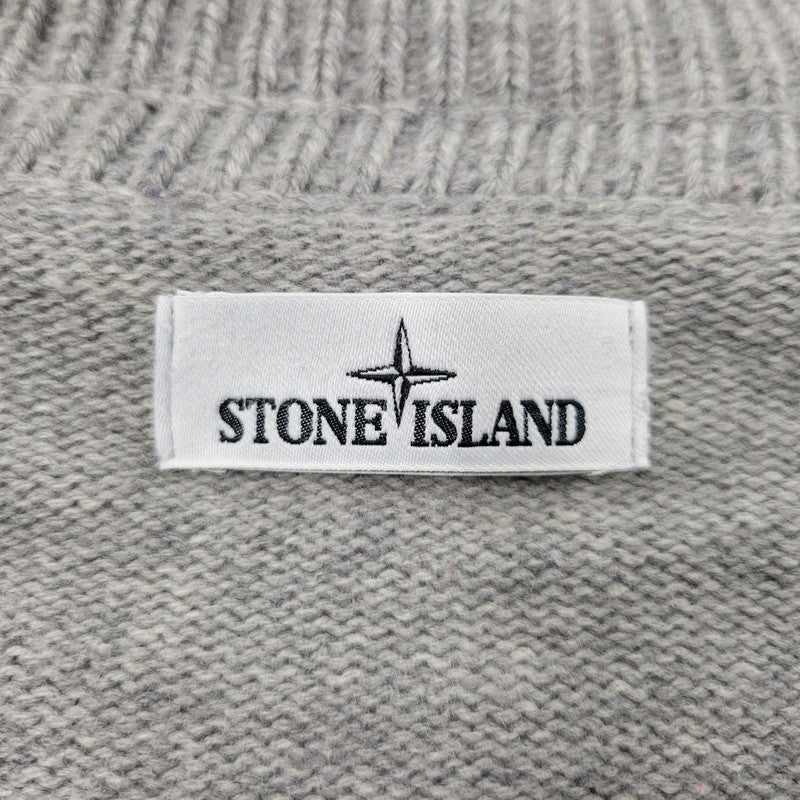 【中古品】【メンズ】 STONE ISLAND ストーンアイランド STANDCOLLAR CARDIGAN 611550LA3 スタンドカラーカーディガン 141-260808-as-01-izu サイズ：M カラー：グレー 万代Net店