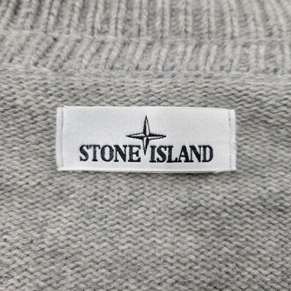 【中古品】【メンズ】 STONE ISLAND ストーンアイランド STANDCOLLAR CARDIGAN 611550LA3 スタンドカラーカーディガン 141-260808-as-01-izu サイズ：M カラー：グレー 万代Net店