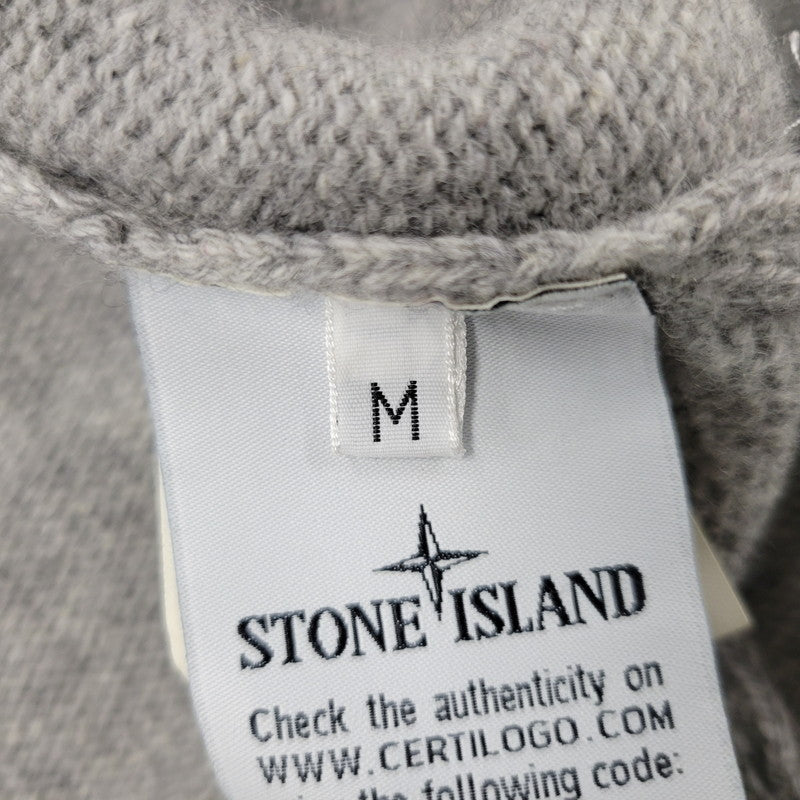 【中古品】【メンズ】 STONE ISLAND ストーンアイランド STANDCOLLAR CARDIGAN 611550LA3 スタンドカラーカーディガン 141-260808-as-01-izu サイズ：M カラー：グレー 万代Net店