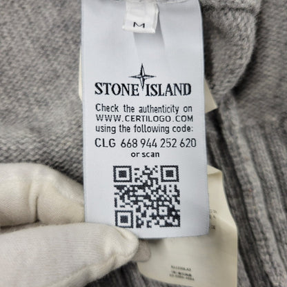 【中古品】【メンズ】 STONE ISLAND ストーンアイランド STANDCOLLAR CARDIGAN 611550LA3 スタンドカラーカーディガン 141-260808-as-01-izu サイズ：M カラー：グレー 万代Net店