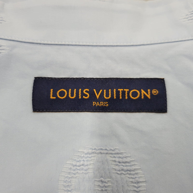 【中古品】【メンズ】 LOUIS VUITTON ルイ・ヴィトン RM262MM 805 HVS19W モノグラム ブークレ オープンカラー ショートスリーブシャツ 半袖 141-260809-as-13-izu サイズ：XL カラー：ブルー 万代Net店