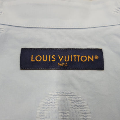 【中古品】【メンズ】 LOUIS VUITTON ルイ・ヴィトン RM262MM 805 HVS19W モノグラム ブークレ オープンカラー ショートスリーブシャツ 半袖 141-260809-as-13-izu サイズ：XL カラー：ブルー 万代Net店