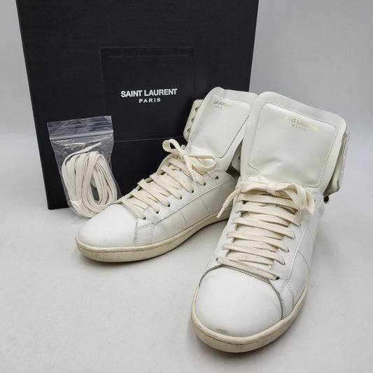 【中古品】【メンズ/レディース】 SAINT LAURENT サンローラン HI CUT SNEAKERS 316242 ハイカットスニーカー 靴 183-260808-as-07-izu サイズ：40 カラー：ホワイト 万代Net店