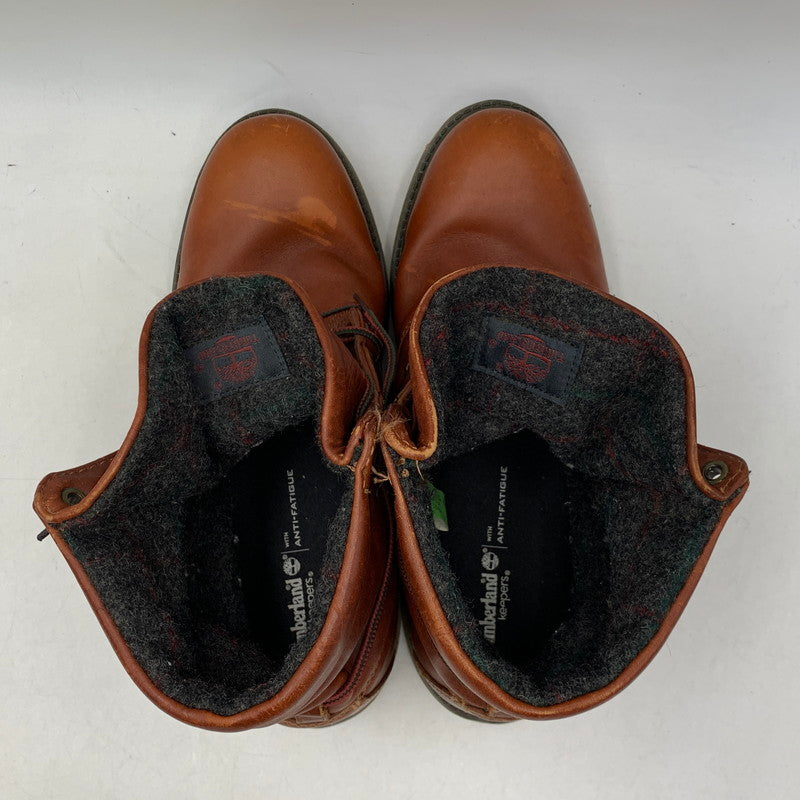 【中古品】【メンズ/レディース】 TIMBERLAND ティンバーランド×WOOLRICH ウールリッチ 6751R EARTHKEEPERS LEATHER BOOTS アースキーパーズ レザー ブーツ シューズ 靴 164-260818-ya-12-izu サイズ：26cm カラー：ブラウン 万代Net店