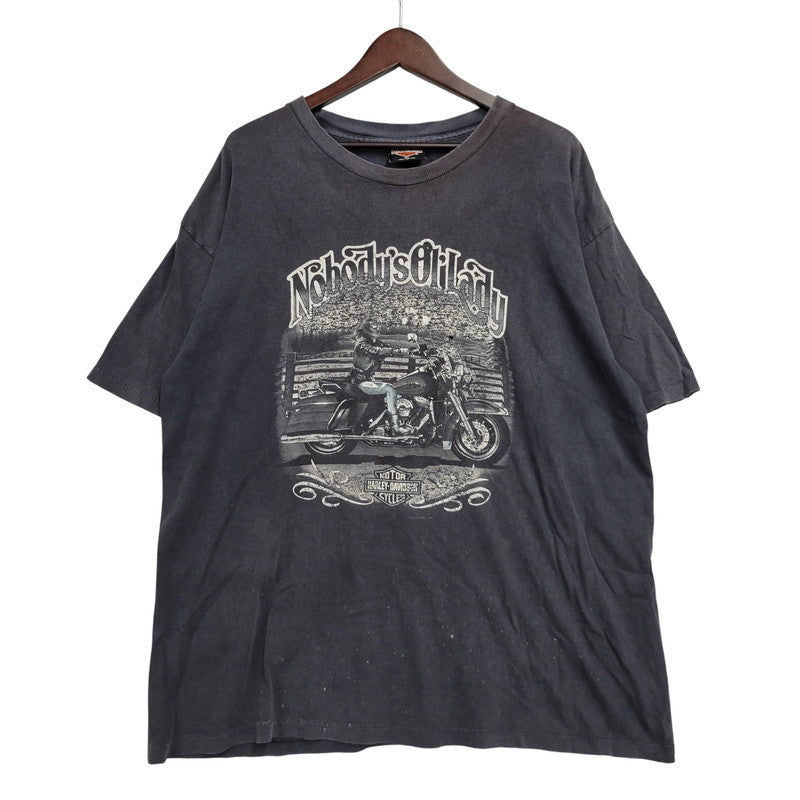 【現状渡し品】【メンズ】 HARLEY DAVIDSON ハーレーダビッドソン USA製 両シングル NOBODY'S OL' LADY SS TEE ショートスリーブ Tシャツ トップス 146-260815-kh-02-izu サイズ：XL カラー：ブラック系 万代Net店