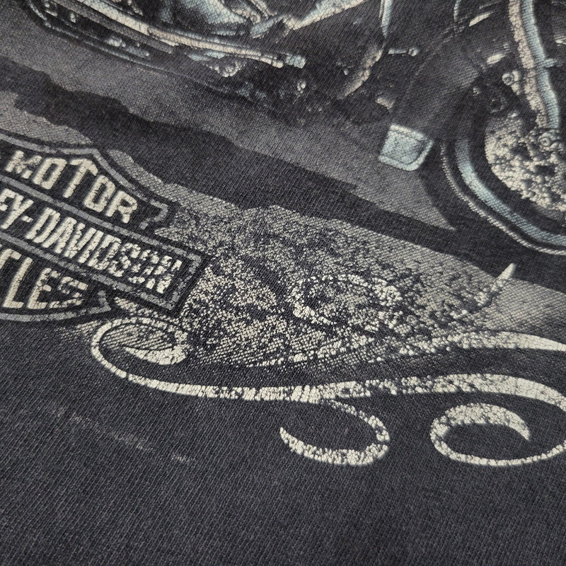 【現状渡し品】【メンズ】 HARLEY DAVIDSON ハーレーダビッドソン USA製 両シングル NOBODY'S OL' LADY SS TEE ショートスリーブ Tシャツ トップス 146-260815-kh-02-izu サイズ：XL カラー：ブラック系 万代Net店