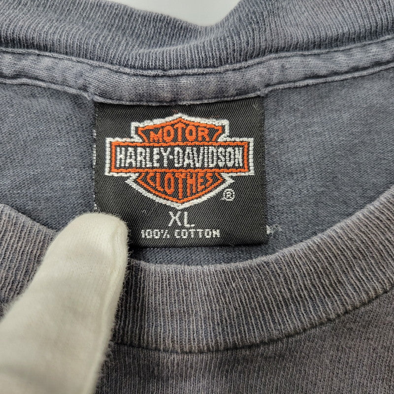【現状渡し品】【メンズ】 HARLEY DAVIDSON ハーレーダビッドソン USA製 両シングル NOBODY'S OL' LADY SS TEE ショートスリーブ Tシャツ トップス 146-260815-kh-02-izu サイズ：XL カラー：ブラック系 万代Net店