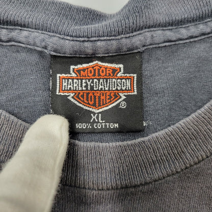 【現状渡し品】【メンズ】 HARLEY DAVIDSON ハーレーダビッドソン USA製 両シングル NOBODY'S OL' LADY SS TEE ショートスリーブ Tシャツ トップス 146-260815-kh-02-izu サイズ：XL カラー：ブラック系 万代Net店