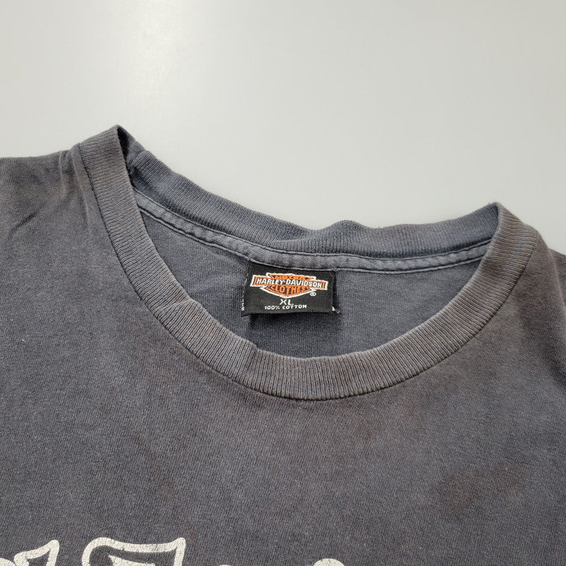 【現状渡し品】【メンズ】 HARLEY DAVIDSON ハーレーダビッドソン USA製 両シングル NOBODY'S OL' LADY SS TEE ショートスリーブ Tシャツ トップス 146-260815-kh-02-izu サイズ：XL カラー：ブラック系 万代Net店