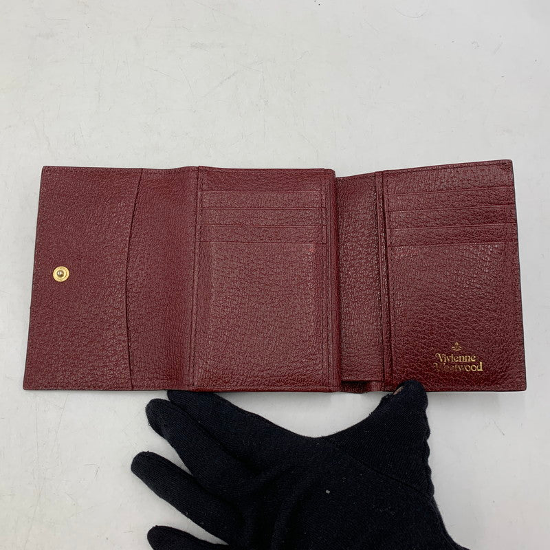 【中古品】【レディース】 VIVIENNE WESTWOOD ヴィヴィアンウエストウッド EXECUTIVE エグゼクティブ 3つ折り がま口 ウォレット 財布 200-260818-ya-17-izu カラー：レッド 万代Net店