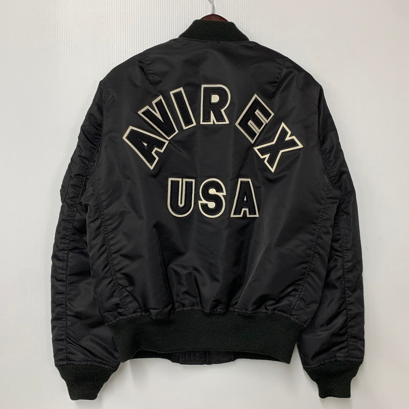 【中古品】【メンズ】 AVIREX アヴィレックス 783-2952013 COMMERCIAL LOGO コマーシャル ロゴ MA-1 FLIGHT JACKET フライト ジャケット アウター 145-260809-ya-11-izu サイズ：M カラー：ブラック×オレンジ 万代Net店