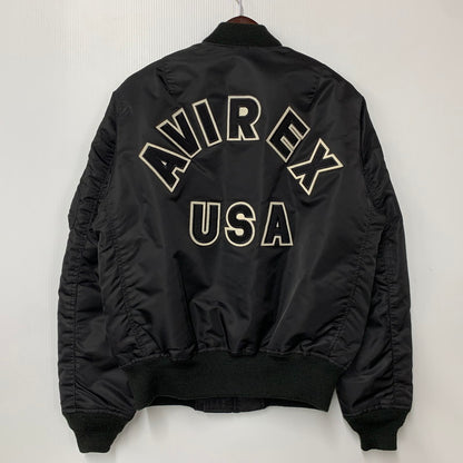【中古品】【メンズ】 AVIREX アヴィレックス 783-2952013 COMMERCIAL LOGO コマーシャル ロゴ MA-1 FLIGHT JACKET フライト ジャケット アウター 145-260809-ya-11-izu サイズ：M カラー：ブラック×オレンジ 万代Net店