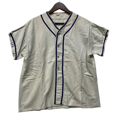 【現状渡し品】【メンズ】 RUSSELL SOUTHERN ラッセル サザン BASEBALL SHIRT ベースボールシャツ USA製 半袖 146-260818-as-25-izu サイズ：XL カラー：アイボリー系 万代Net店