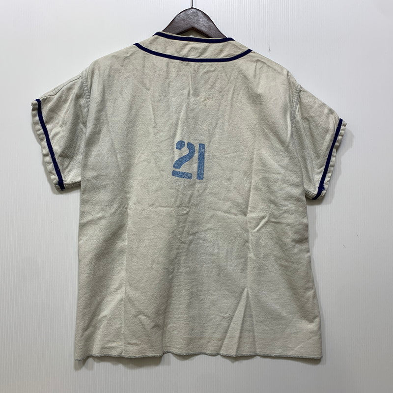 【現状渡し品】【メンズ】 RUSSELL SOUTHERN ラッセル サザン BASEBALL SHIRT ベースボールシャツ USA製 半袖 146-260818-as-25-izu サイズ：XL カラー：アイボリー系 万代Net店