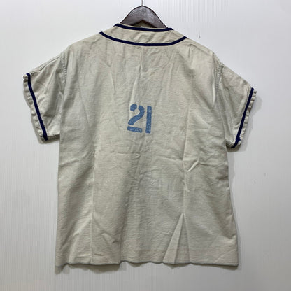 【現状渡し品】【メンズ】 RUSSELL SOUTHERN ラッセル サザン BASEBALL SHIRT ベースボールシャツ USA製 半袖 146-260818-as-25-izu サイズ：XL カラー：アイボリー系 万代Net店