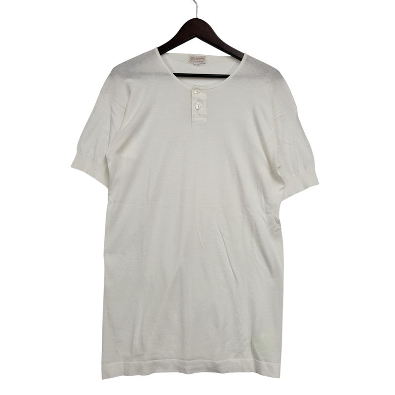【中古品】【メンズ】 JOHN SMEDLEY ジョンスメドレー HENRY NECK KNIT SS TEE ヘンリー ネック ニット ショートスリーブ Tシャツ トップス 141-260815-kh-07-izu サイズ：92cm/36 カラー：ホワイト 万代Net店
