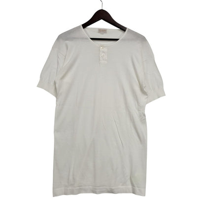 【中古品】【メンズ】 JOHN SMEDLEY ジョンスメドレー HENRY NECK KNIT SS TEE ヘンリー ネック ニット ショートスリーブ Tシャツ トップス 141-260815-kh-07-izu サイズ：92cm/36 カラー：ホワイト 万代Net店