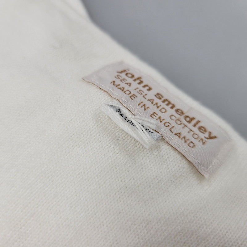 【中古品】【メンズ】 JOHN SMEDLEY ジョンスメドレー HENRY NECK KNIT SS TEE ヘンリー ネック ニット ショートスリーブ Tシャツ トップス 141-260815-kh-07-izu サイズ：92cm/36 カラー：ホワイト 万代Net店