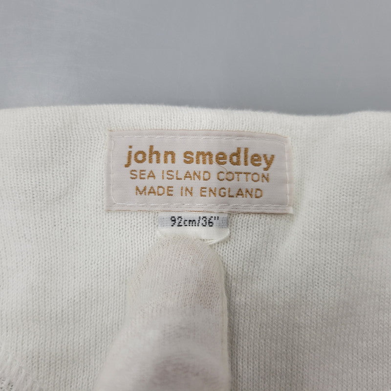 【中古品】【メンズ】 JOHN SMEDLEY ジョンスメドレー HENRY NECK KNIT SS TEE ヘンリー ネック ニット ショートスリーブ Tシャツ トップス 141-260815-kh-07-izu サイズ：92cm/36 カラー：ホワイト 万代Net店