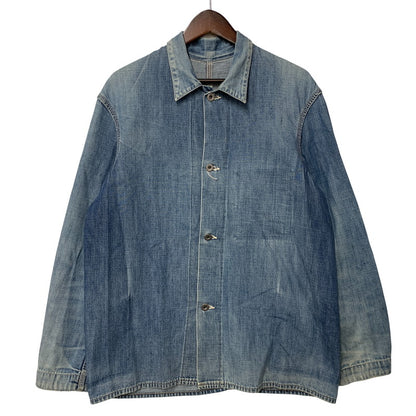 【現状渡し品】【メンズ】 VINTAGE ヴィンテージ 月桂樹ボタン 4つボタン 赤耳セルヴィッチ 40S 大戦モデル DENIM COVERALL デニム カバーオール トップス 長袖 146-260809-ya-09-izu サイズ：下記参照 カラー：インディゴ 万代Net店
