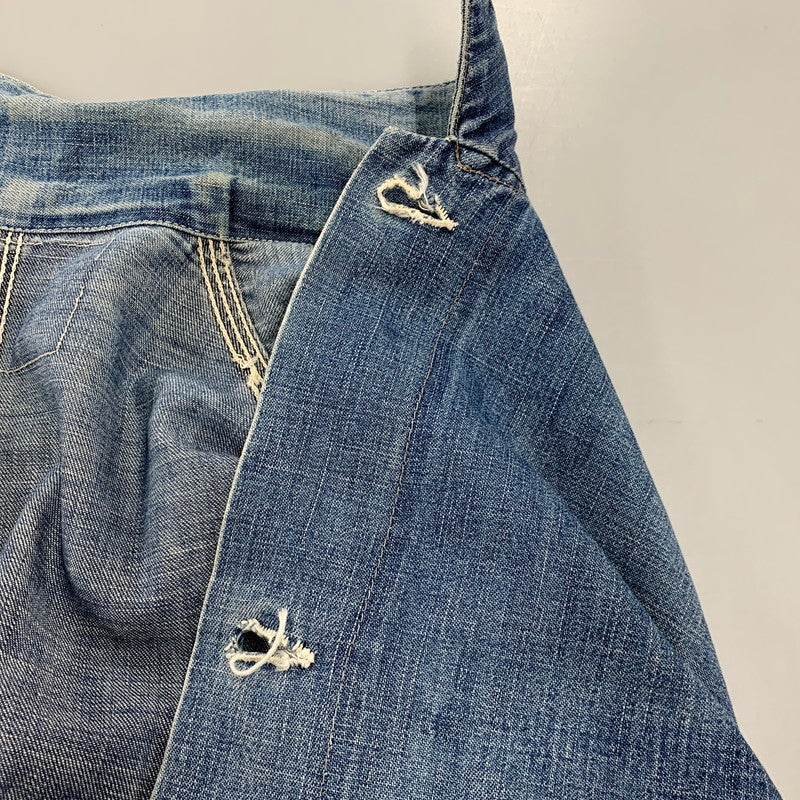 【現状渡し品】【メンズ】 VINTAGE ヴィンテージ 月桂樹ボタン 4つボタン 赤耳セルヴィッチ 40S 大戦モデル DENIM COVERALL デニム カバーオール トップス 長袖 146-260809-ya-09-izu サイズ：下記参照 カラー：インディゴ 万代Net店