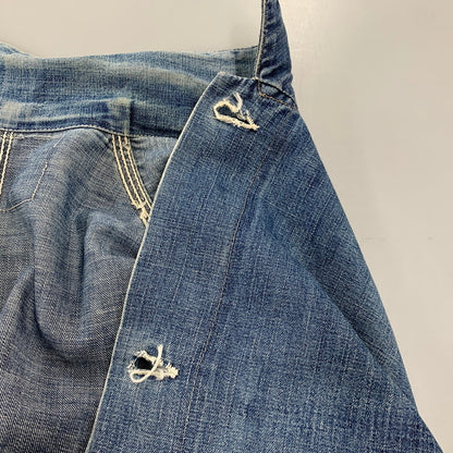 【現状渡し品】【メンズ】 VINTAGE ヴィンテージ 月桂樹ボタン 4つボタン 赤耳セルヴィッチ 40S 大戦モデル DENIM COVERALL デニム カバーオール トップス 長袖 146-260809-ya-09-izu サイズ：下記参照 カラー：インディゴ 万代Net店