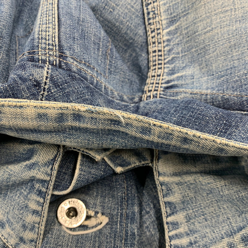 【現状渡し品】【メンズ】 VINTAGE ヴィンテージ 月桂樹ボタン 4つボタン 赤耳セルヴィッチ 40S 大戦モデル DENIM COVERALL デニム カバーオール トップス 長袖 146-260809-ya-09-izu サイズ：下記参照 カラー：インディゴ 万代Net店