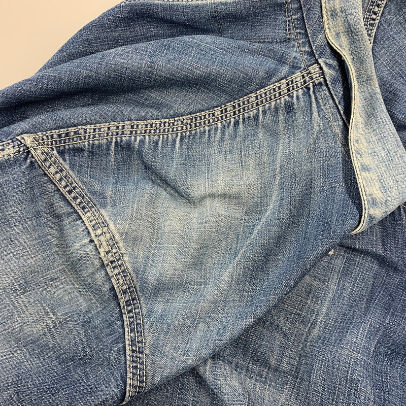 【現状渡し品】【メンズ】 VINTAGE ヴィンテージ 月桂樹ボタン 4つボタン 赤耳セルヴィッチ 40S 大戦モデル DENIM COVERALL デニム カバーオール トップス 長袖 146-260809-ya-09-izu サイズ：下記参照 カラー：インディゴ 万代Net店