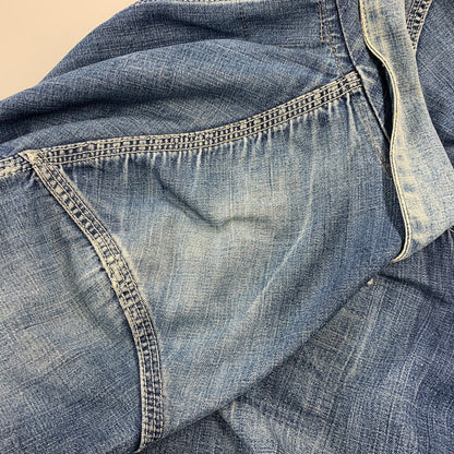 【現状渡し品】【メンズ】 VINTAGE ヴィンテージ 月桂樹ボタン 4つボタン 赤耳セルヴィッチ 40S 大戦モデル DENIM COVERALL デニム カバーオール トップス 長袖 146-260809-ya-09-izu サイズ：下記参照 カラー：インディゴ 万代Net店