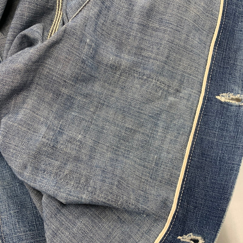 【現状渡し品】【メンズ】 VINTAGE ヴィンテージ 月桂樹ボタン 4つボタン 赤耳セルヴィッチ 40S 大戦モデル DENIM COVERALL デニム カバーオール トップス 長袖 146-260809-ya-09-izu サイズ：下記参照 カラー：インディゴ 万代Net店