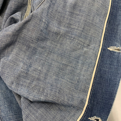 【現状渡し品】【メンズ】 VINTAGE ヴィンテージ 月桂樹ボタン 4つボタン 赤耳セルヴィッチ 40S 大戦モデル DENIM COVERALL デニム カバーオール トップス 長袖 146-260809-ya-09-izu サイズ：下記参照 カラー：インディゴ 万代Net店