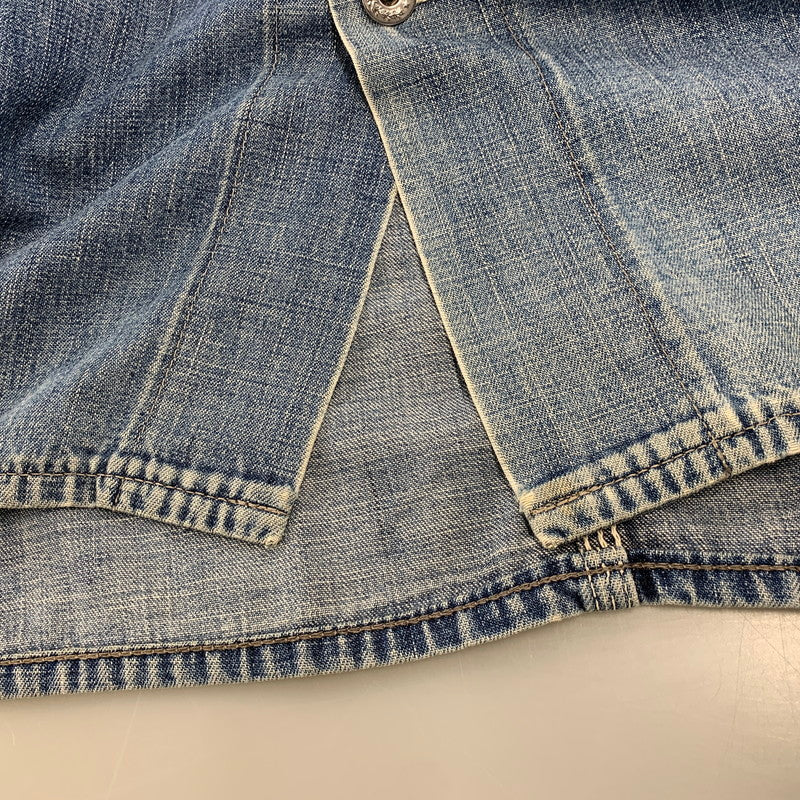 【現状渡し品】【メンズ】 VINTAGE ヴィンテージ 月桂樹ボタン 4つボタン 赤耳セルヴィッチ 40S 大戦モデル DENIM COVERALL デニム カバーオール トップス 長袖 146-260809-ya-09-izu サイズ：下記参照 カラー：インディゴ 万代Net店