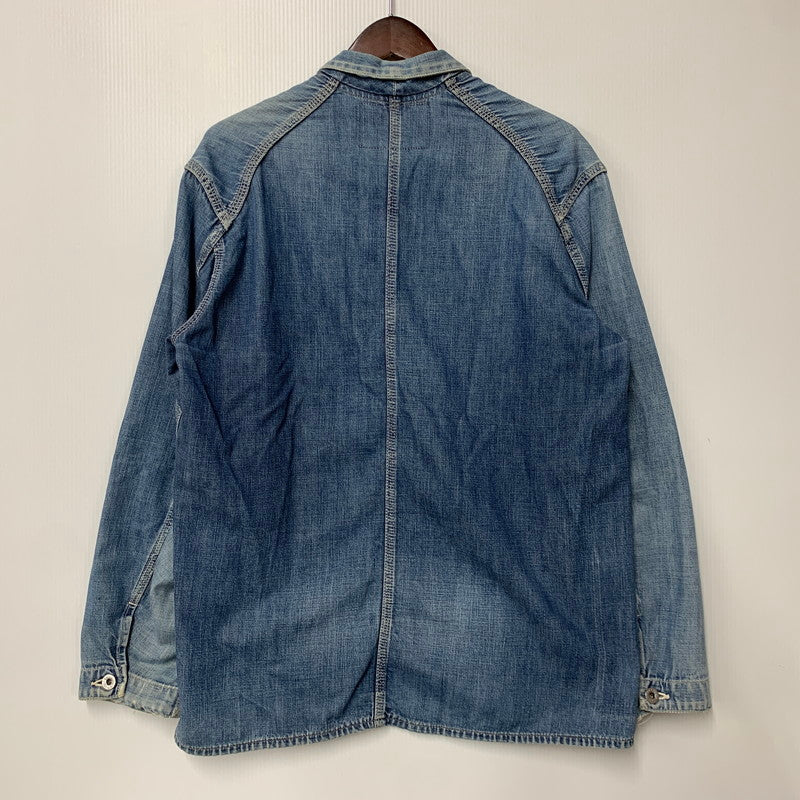 【現状渡し品】【メンズ】 VINTAGE ヴィンテージ 月桂樹ボタン 4つボタン 赤耳セルヴィッチ 40S 大戦モデル DENIM COVERALL デニム カバーオール トップス 長袖 146-260809-ya-09-izu サイズ：下記参照 カラー：インディゴ 万代Net店