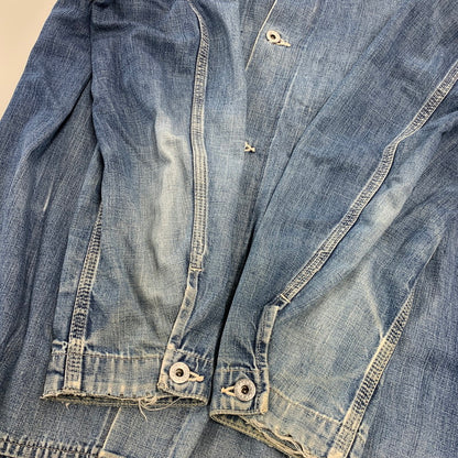【現状渡し品】【メンズ】 VINTAGE ヴィンテージ 月桂樹ボタン 4つボタン 赤耳セルヴィッチ 40S 大戦モデル DENIM COVERALL デニム カバーオール トップス 長袖 146-260809-ya-09-izu サイズ：下記参照 カラー：インディゴ 万代Net店