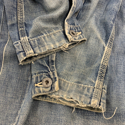【現状渡し品】【メンズ】 VINTAGE ヴィンテージ 月桂樹ボタン 4つボタン 赤耳セルヴィッチ 40S 大戦モデル DENIM COVERALL デニム カバーオール トップス 長袖 146-260809-ya-09-izu サイズ：下記参照 カラー：インディゴ 万代Net店