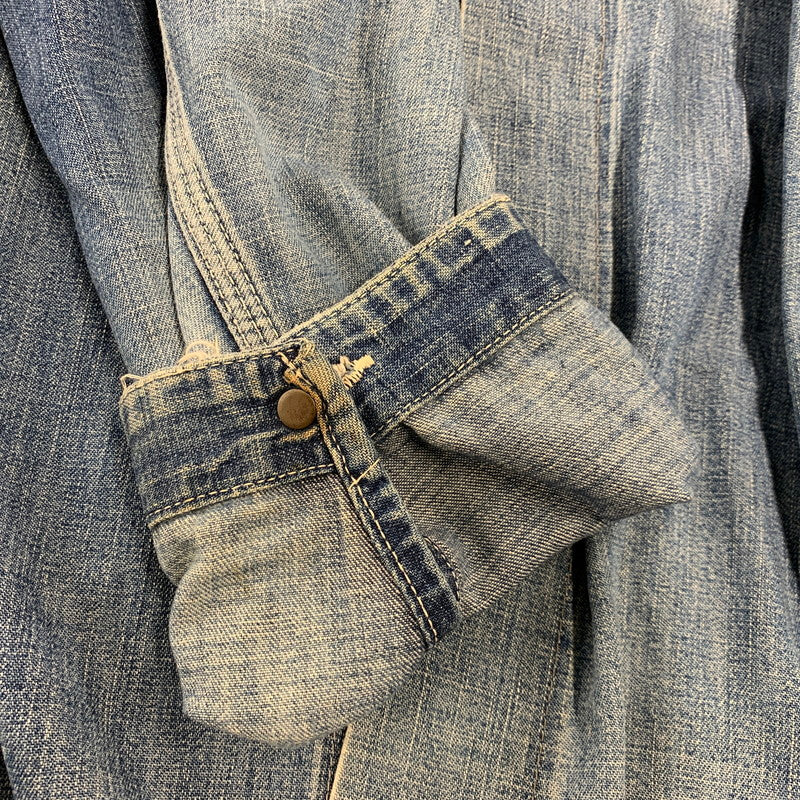 【現状渡し品】【メンズ】 VINTAGE ヴィンテージ 月桂樹ボタン 4つボタン 赤耳セルヴィッチ 40S 大戦モデル DENIM COVERALL デニム カバーオール トップス 長袖 146-260809-ya-09-izu サイズ：下記参照 カラー：インディゴ 万代Net店